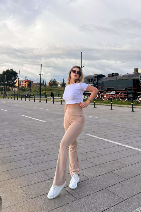 SIMPLE WOMAN LEGGINGS IN BEIGE COLOR - 3