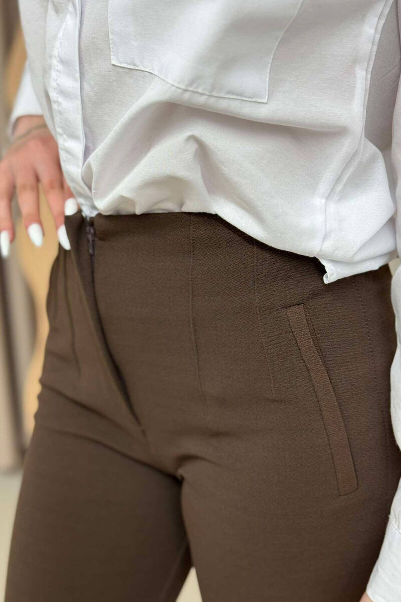 SIMPLE WOMEN TROUSERS IN BROWN COLOR - 3