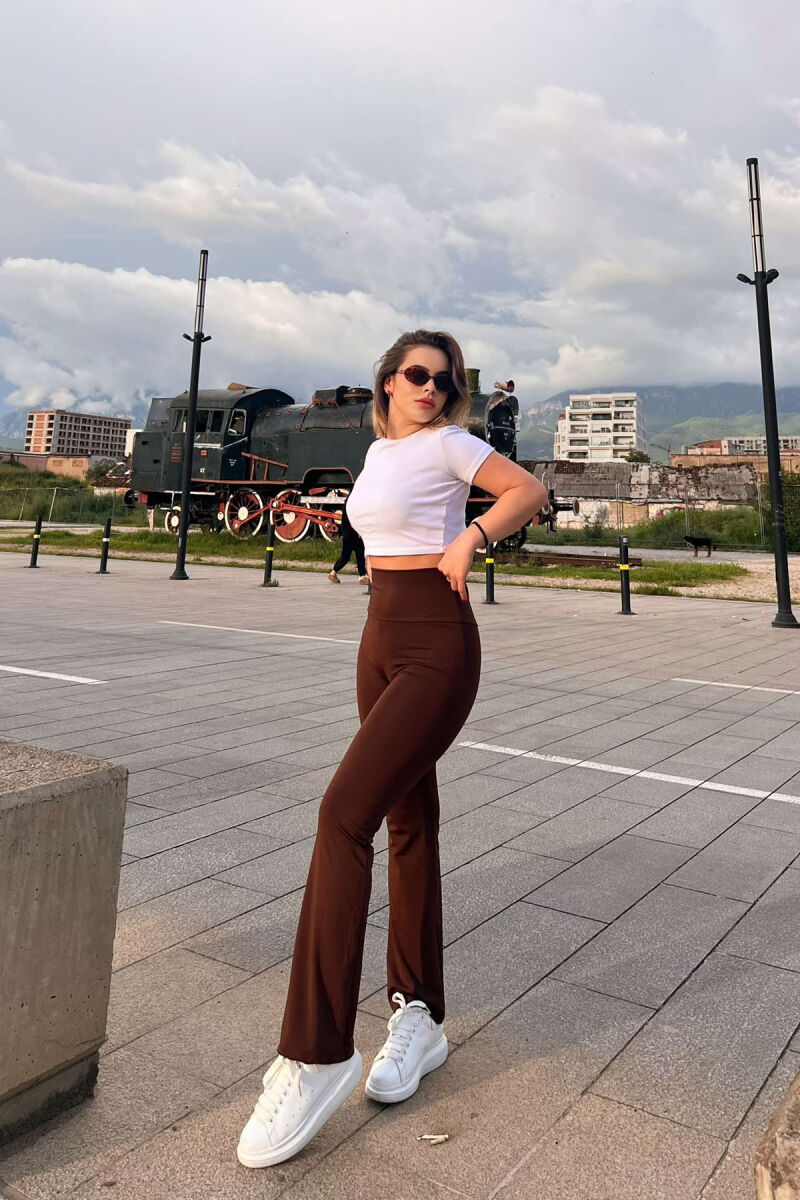 SIMPLE WOMAN LEGGINGS IN BROWN COLOR - 1