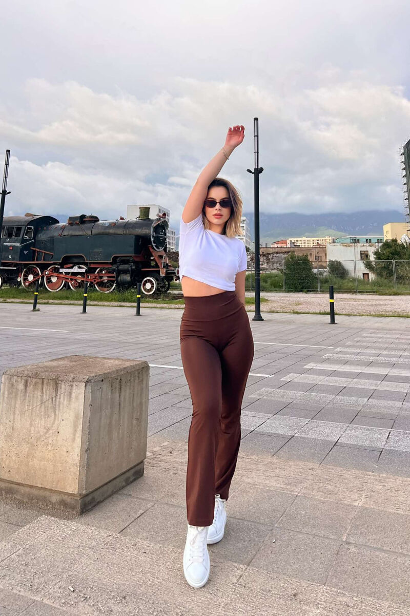 SIMPLE WOMAN LEGGINGS IN BROWN COLOR - 3