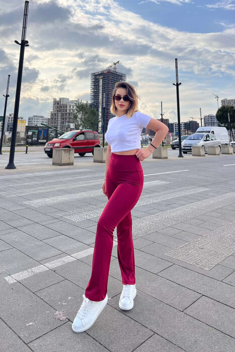 SIMPLE WOMAN LEGGINGS IN BURGUNDY COLOR 