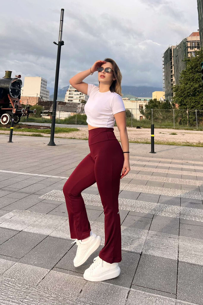 SIMPLE WOMAN LEGGINGS IN DARK BURGUNDY COLOR - 3