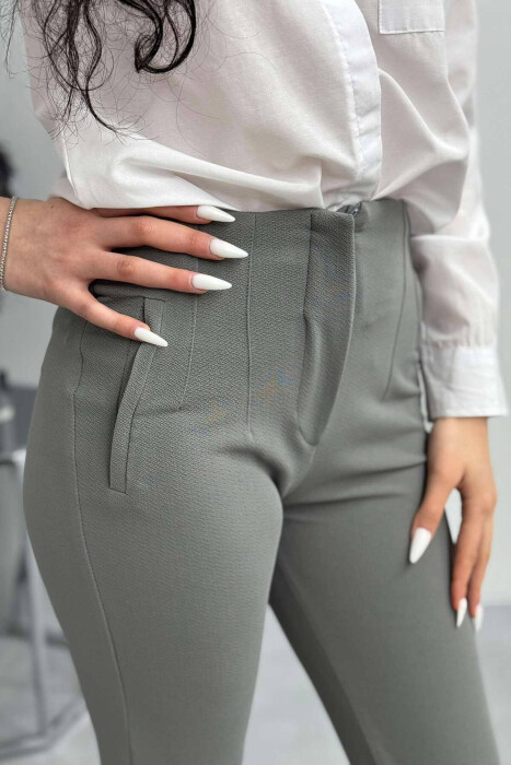 SIMPLE WOMEN TROUSERS IN GREY COLOR - 3