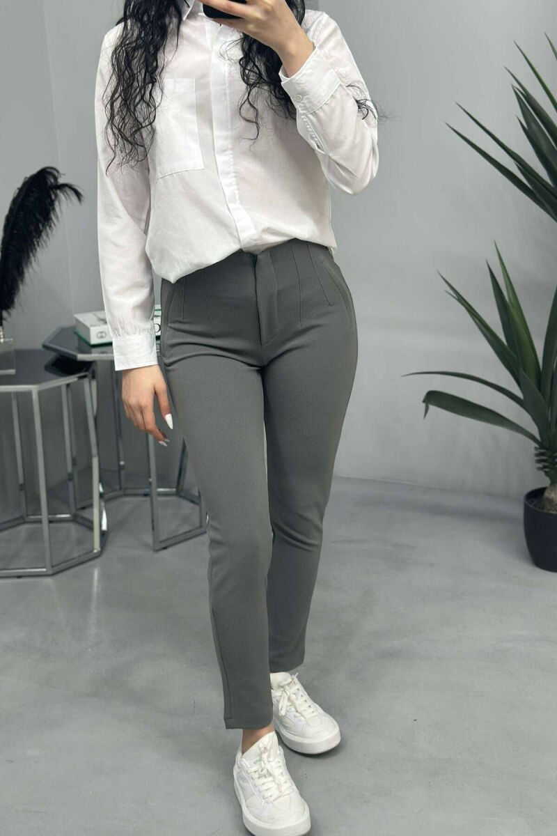 SIMPLE WOMEN TROUSERS IN GREY COLOR - 6