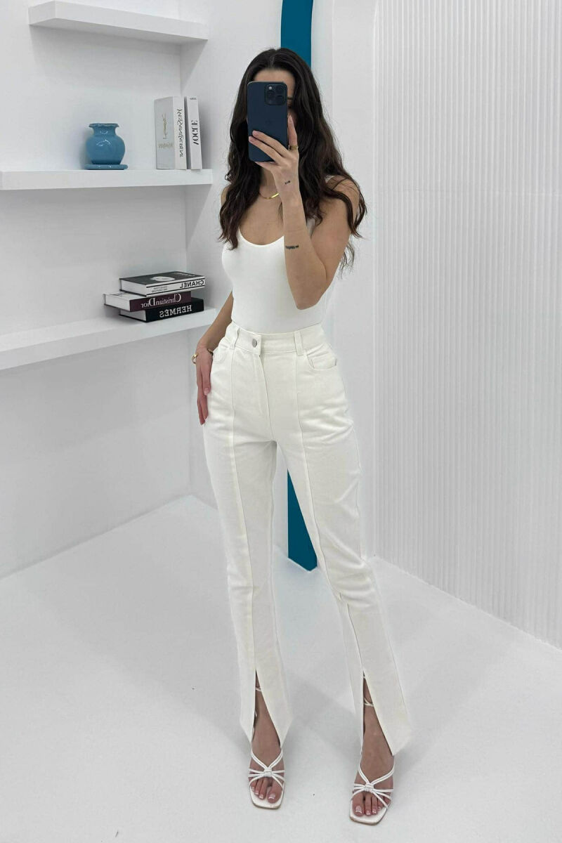 SIMPLE WOMEN TROUSERS WHITE-E BARDHE - 1