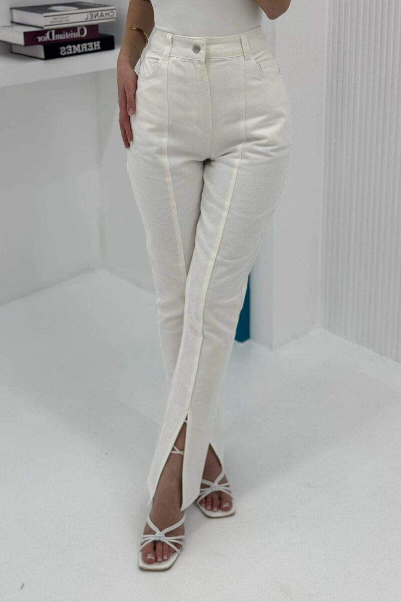 SIMPLE WOMEN TROUSERS WHITE-E BARDHE - 3