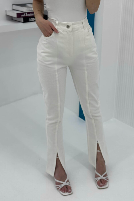 SIMPLE WOMEN TROUSERS WHITE-E BARDHE - 4