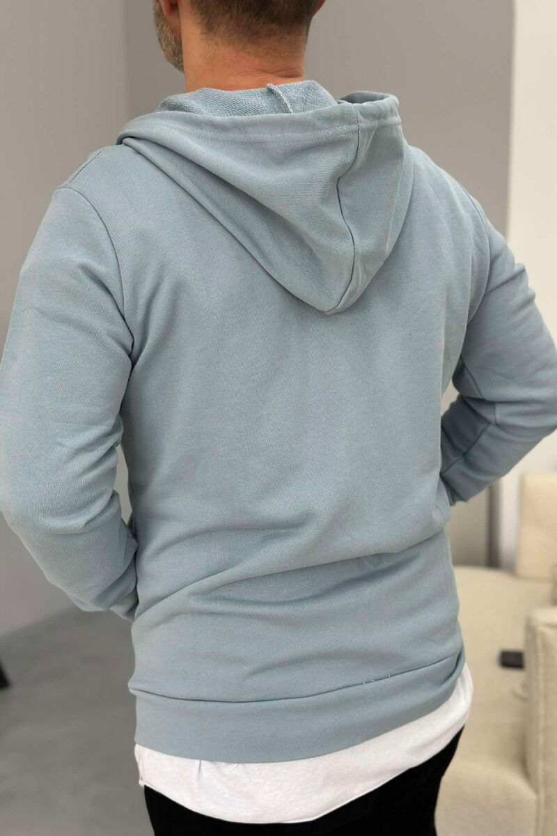 SIMPLE ZIPPER HOOD MEN JACKET LIGHTBLUE/BZ - 3