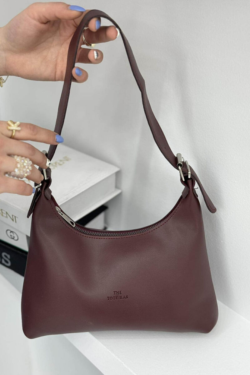 SIMPLE ZIPPER ONE COLOR WOMEN BAG BURGUNDY/VISHNJE - 4
