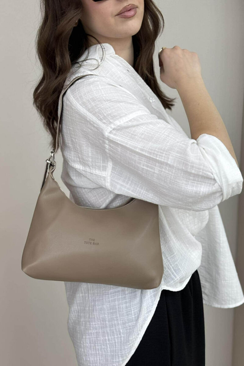 SIMPLE ZIPPER ONE COLOR WOMEN BAG LIGHT BROWN/KAZB - 3