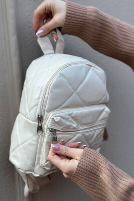 SIMPLE ZIPPER SMALL WOMAN BACKPACK CREAM/KREM 