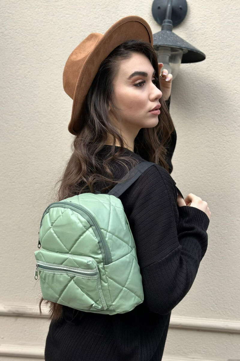 SIMPLE ZIPPER SMALL WOMAN BACKPACK MINT/MENTE - 1