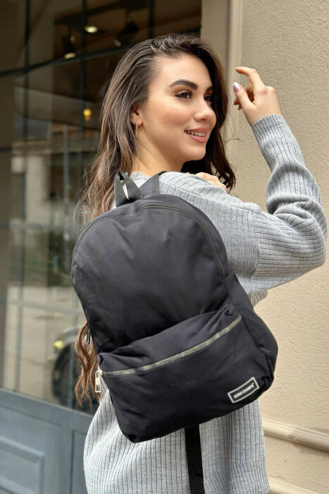 SIMPLE ZIPPER WOMAN BACKPACK BLACK/ E ZEZE - 2