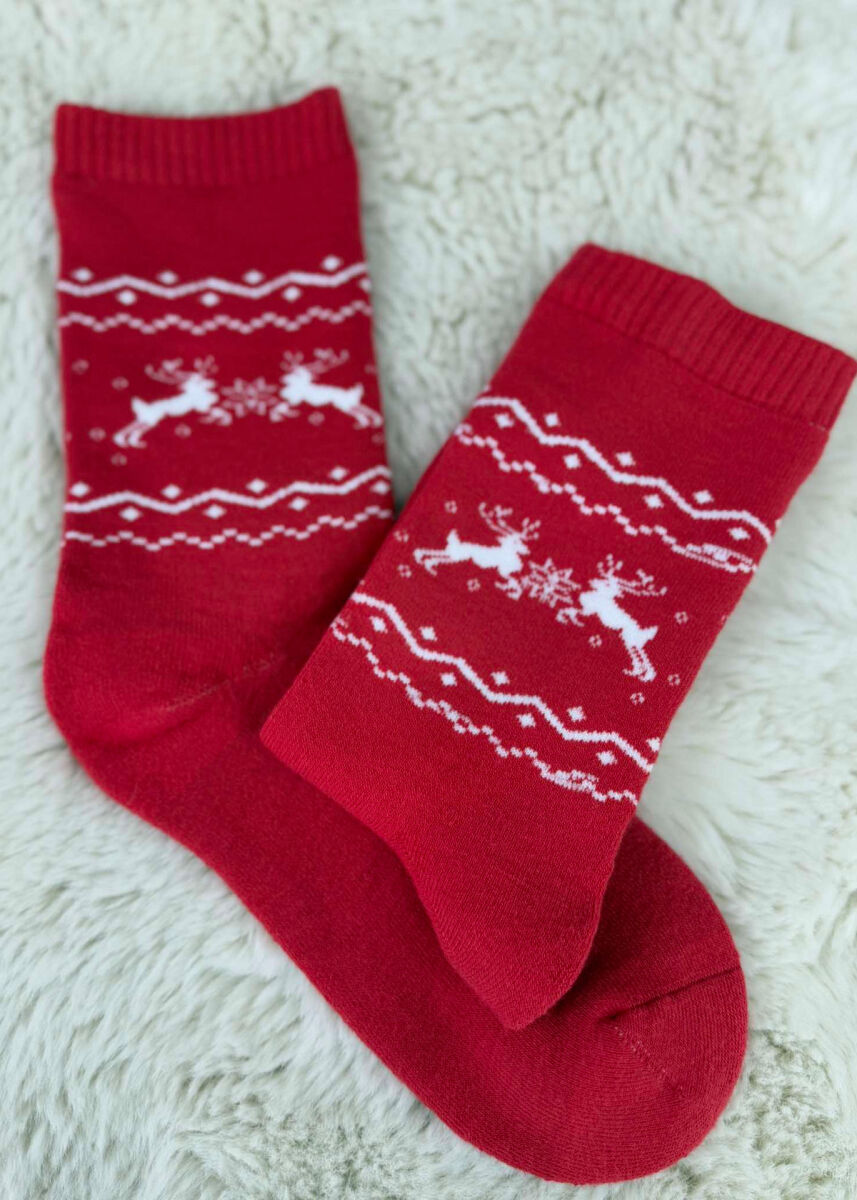 SINGLE CHRISTMAS WOMEN SOCKS RED/E KUQE - 3