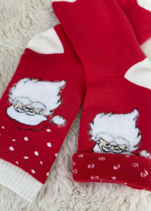 SINGLE CHRISTMAS WOMEN SOCKS RED+WHITE/KUQE+BARDHE - 4