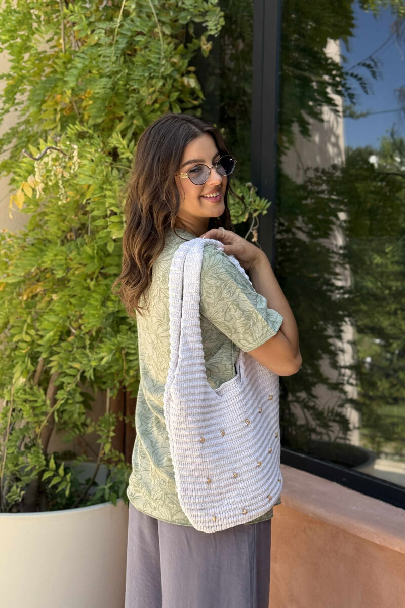SINGLE POCKET DESIGNED WOMEN T-SHIRT MINT/MENTE - 4