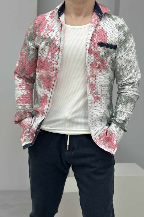 SINGLE POCKET DETAIL LONG SLEEVES MEN SHIRT MULTIPLE/SHNGJ - 3