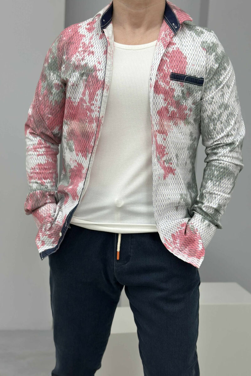 SINGLE POCKET DETAIL LONG SLEEVES MEN SHIRT MULTIPLE/SHNGJ - 3