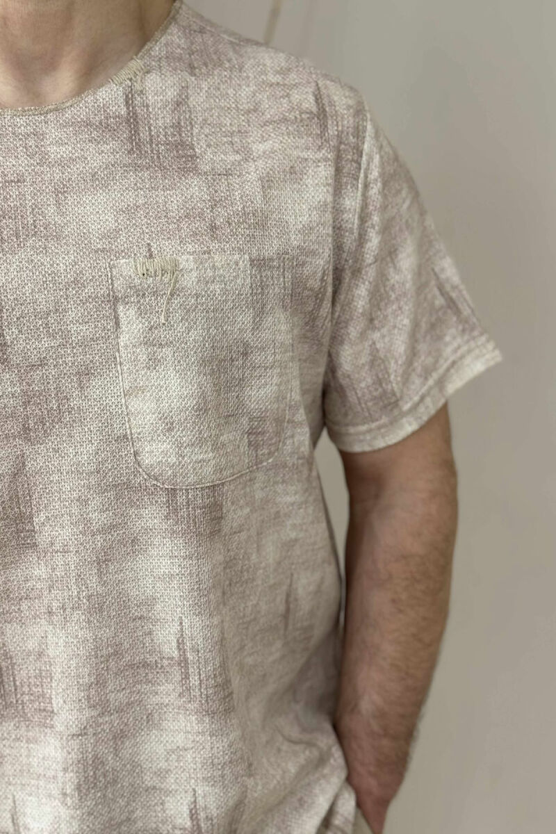 SINGLE POCKET DETAIL MEN T-SHIRT BEIGE/BEZHE - 2