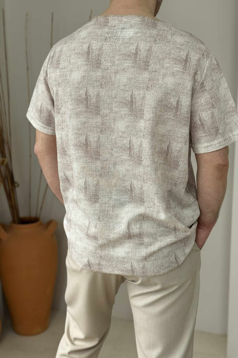 SINGLE POCKET DETAIL MEN T-SHIRT BEIGE/BEZHE - 3