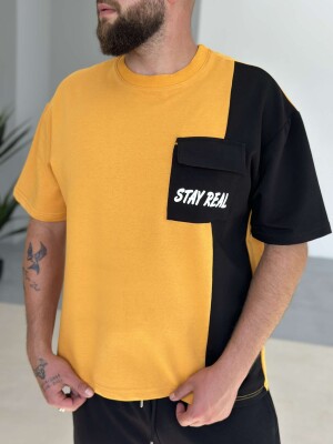 SINGLE POCKET DETAIL MEN T-SHIRT MUSTARD/MUSTARDE 