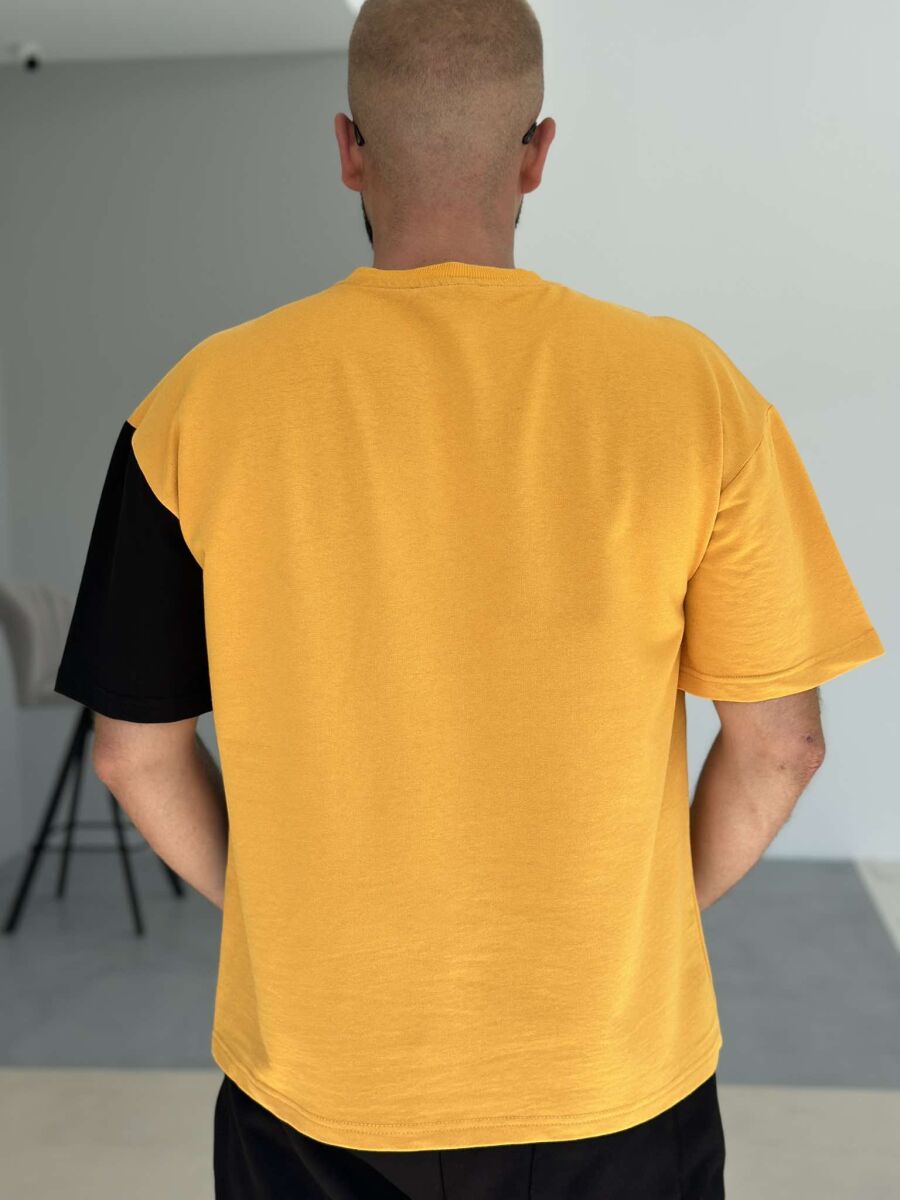 SINGLE POCKET DETAIL MEN T-SHIRT MUSTARD/MUSTARDE - 2