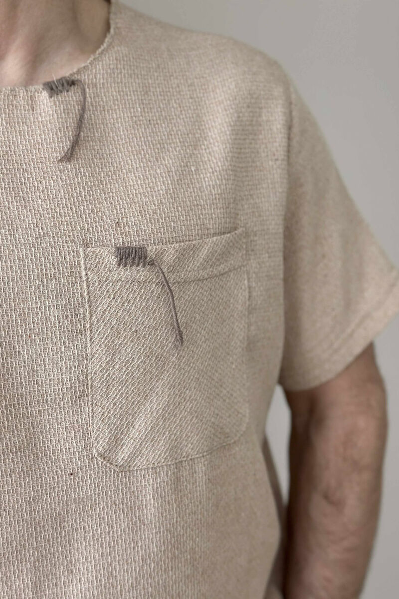 SINGLE POCKET DETAILS MEN T-SHIRT BEIGE/BEZHE - 3
