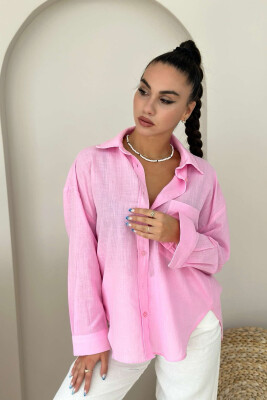 SINGLE POCKET ONE COLOR WOMEN SHIRT PINK/ROZE 