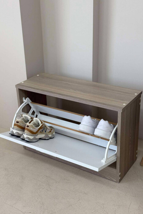 SINGLE TIER SHOE SHELF BEIGE/BEZHE - 4