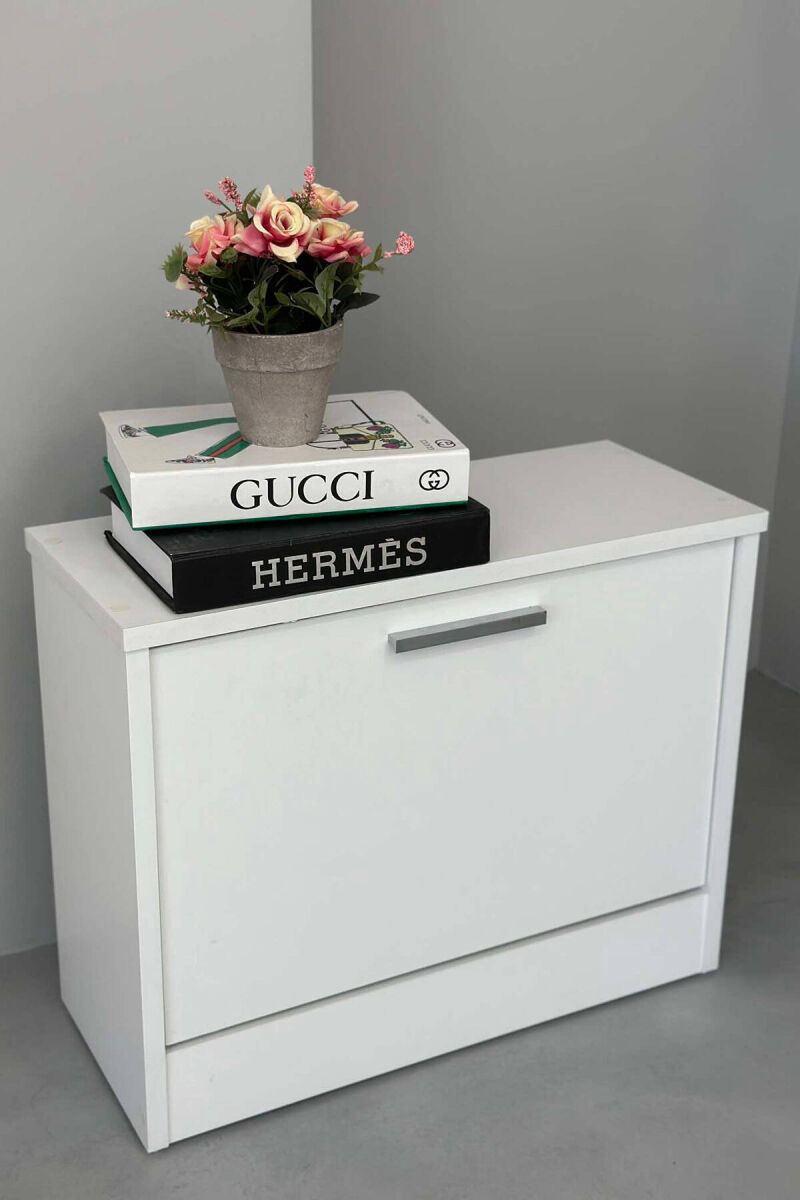 SINGLE TIER SHOE SHELF WHITE-E BARDHE - 1