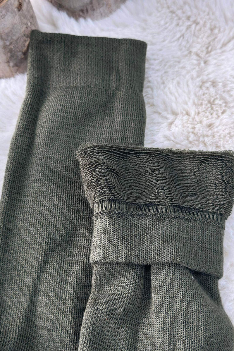 SIX PAIRS WOOL WARM MAN CREW SOCKS DARK GREEN/JEE - 2