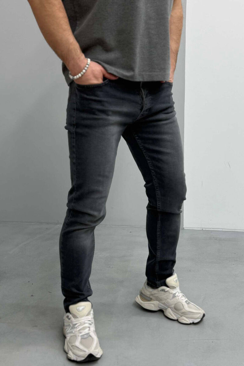 SKINNY MEN JEANS IN DARK GREY COLOR - 3