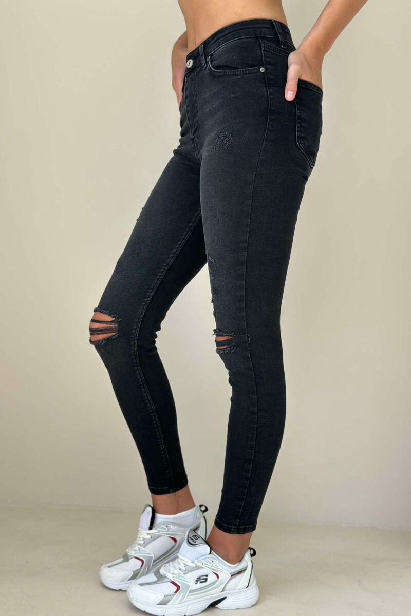 SKINNY ONE COLOR WOMEN JEANS BLACK/ E ZEZE - 3