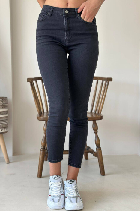 SKINNY SIMPLE WOMEN JEANS BLACK/ E ZEZE - KLAUDIO FASHION
