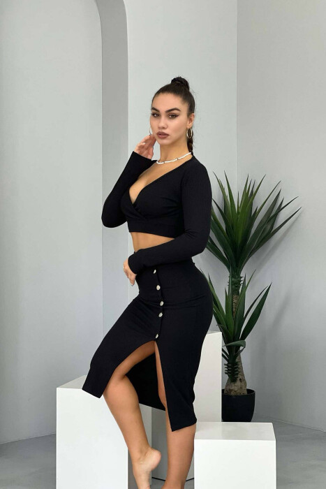 SKIRT+BLOUSE WOMAN SET BLACK/ E ZEZE - 3