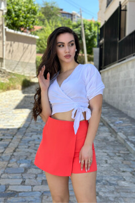 SKIRT+PANTS WOMAN SHORTS ORANGE/PORTOKALLI 