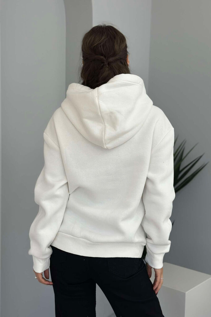 SKULL SMALL LOGO ONE COLOR WOMEN HOODIE WHITE-E BARDHE - 6