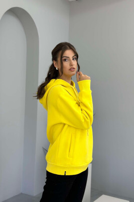 SKULL SMALL LOGO ONE COLOR WOMEN HOODIE YELLOW/E VERDHE 