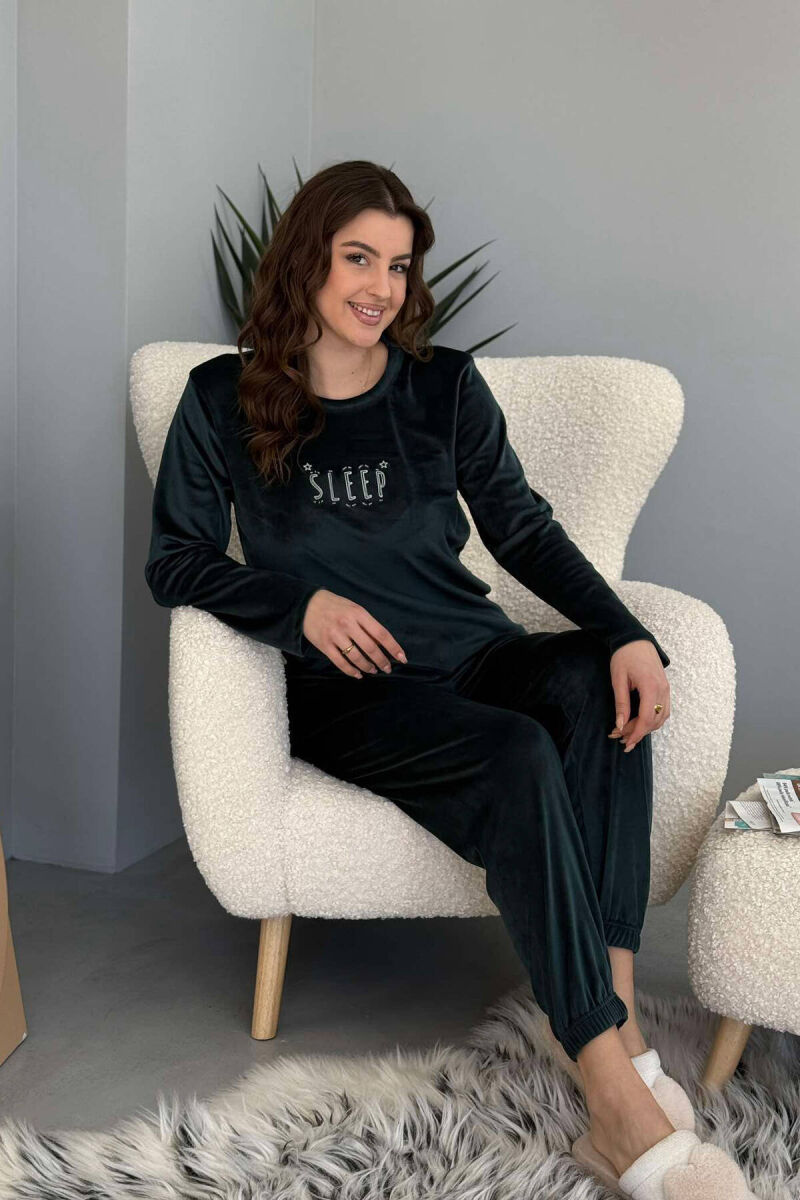 SLEEP WRITTING WOMEN PYJAMAS IN DARK GREEN COLOR - 4