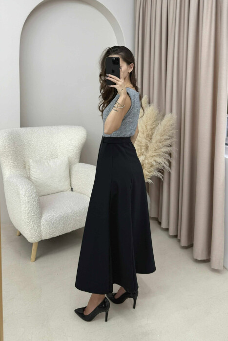 SLEEVELESS BELT DETAIL WOMEN DRESS GREY/GRI - 3