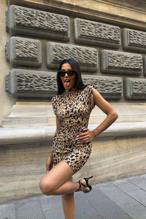SLEEVELESS LEO DESIGN WOMEN DRESS LEO/LEOPARD - 2