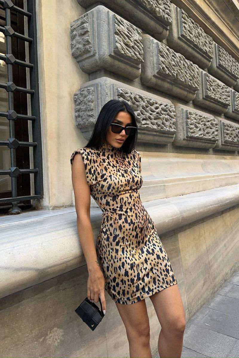 SLEEVELESS LEO DESIGN WOMEN DRESS LEO/LEOPARD - 4