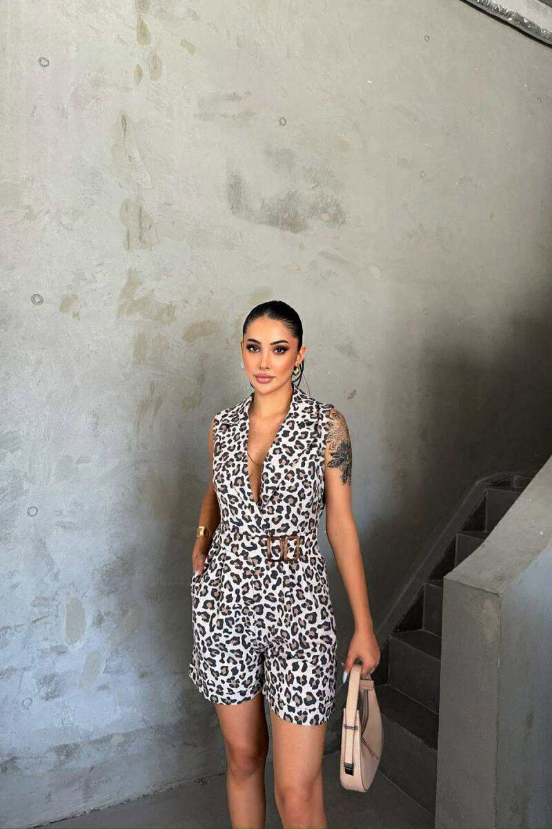 SLEEVELESS LEO DESIGN WOMEN JUMPSUIT LEO/LEOPARD - 1