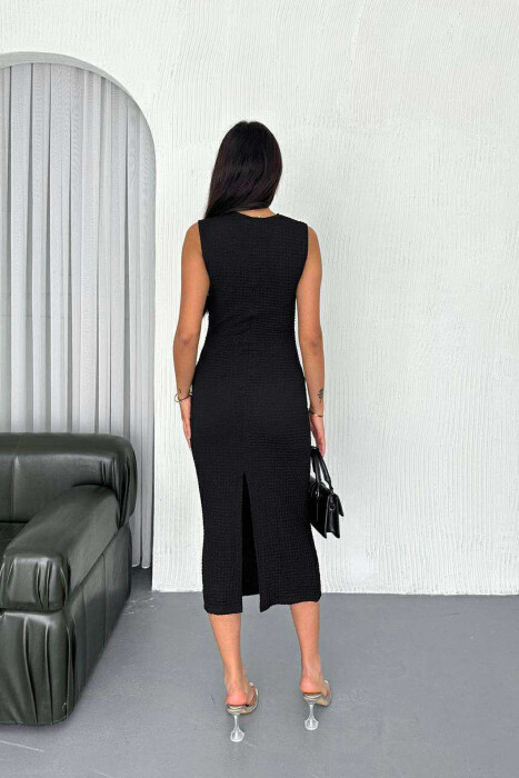 SLEEVELESS ONE COLOR LONG WOMEN DRESS BLACK/ E ZEZE - 2