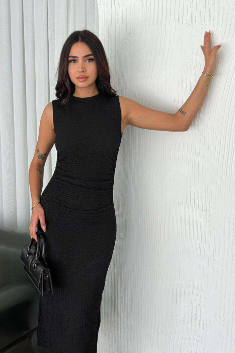 SLEEVELESS ONE COLOR LONG WOMEN DRESS BLACK/ E ZEZE - 3