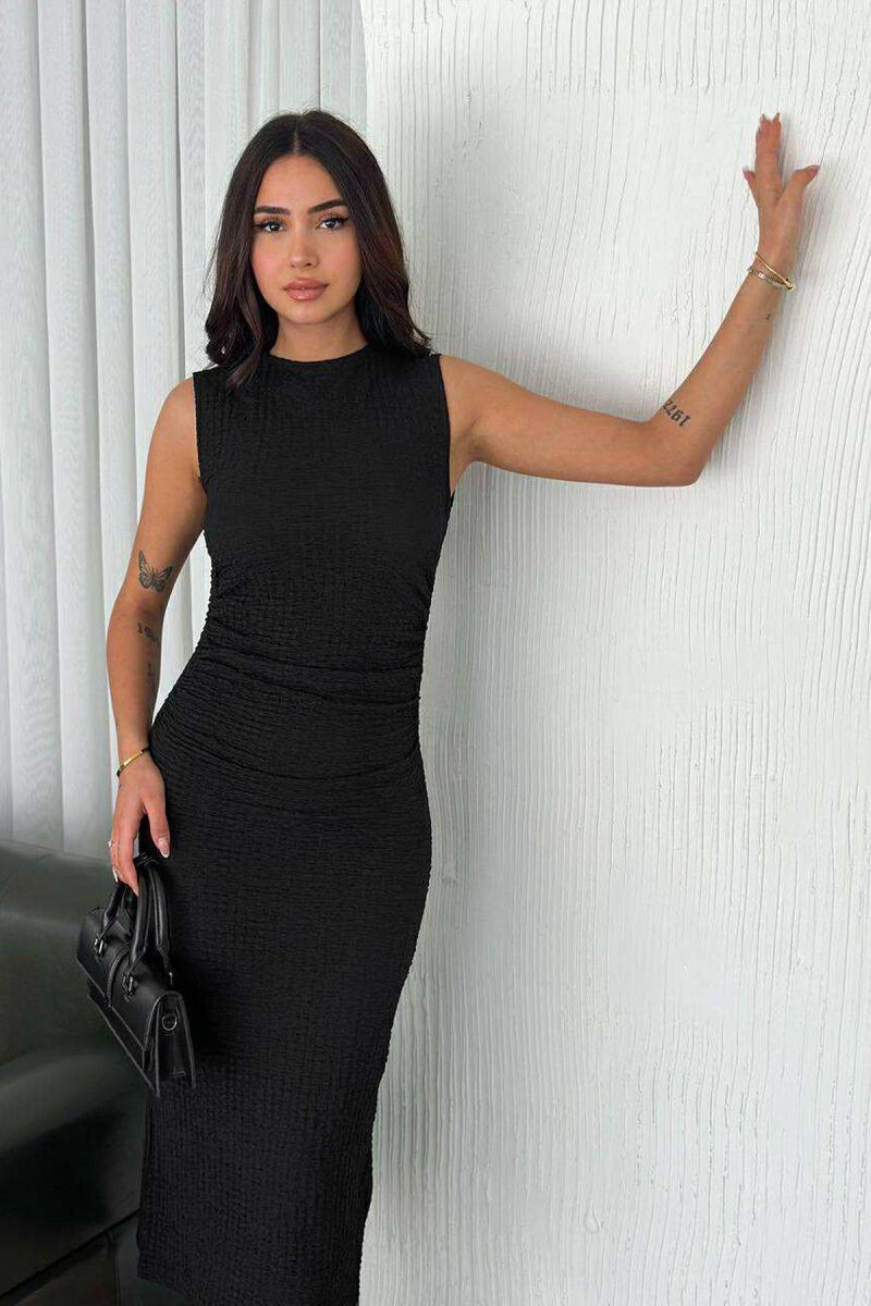 SLEEVELESS ONE COLOR LONG WOMEN DRESS BLACK/ E ZEZE - 3