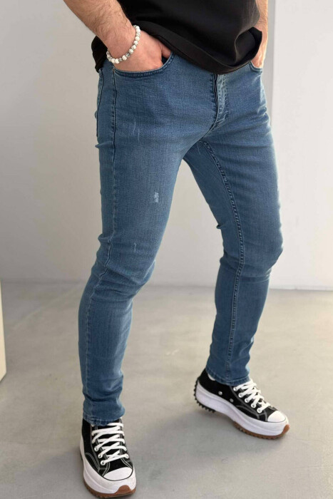 SLIM FIT SIMPLE ELASTIC MEN JEANS LIGHTBLUE/BZ - 2