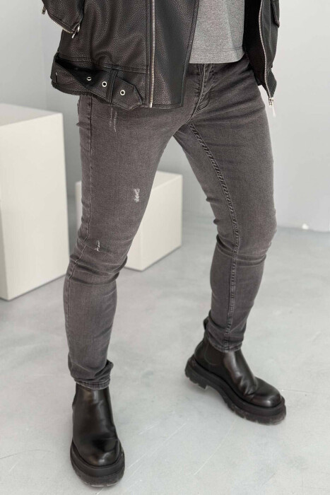 SLIM FIT MEN JEANS IN GREY COLOR - 2