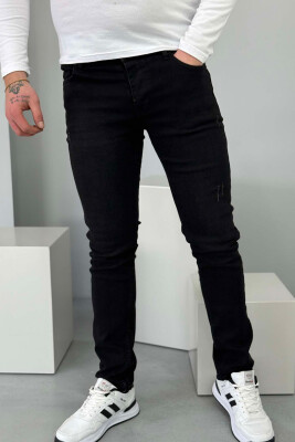 SLIM FIT ONE COLOR MEN JEANS BLACK/ E ZEZE 