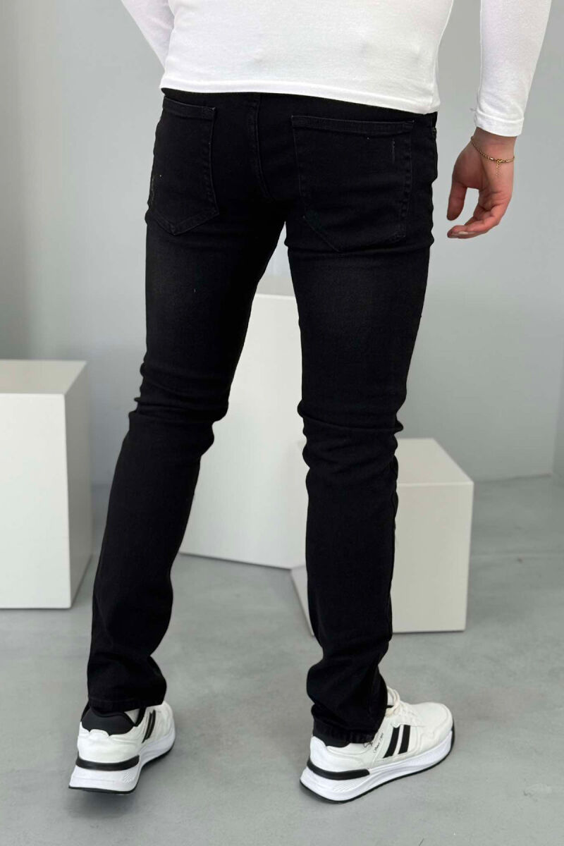 SLIM FIT ONE COLOR MEN JEANS BLACK/ E ZEZE - 3